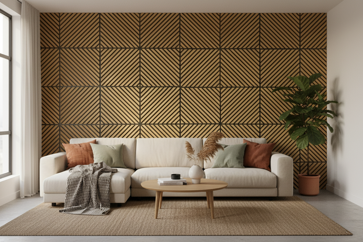 Chevron Diagonal Panel Acústico
